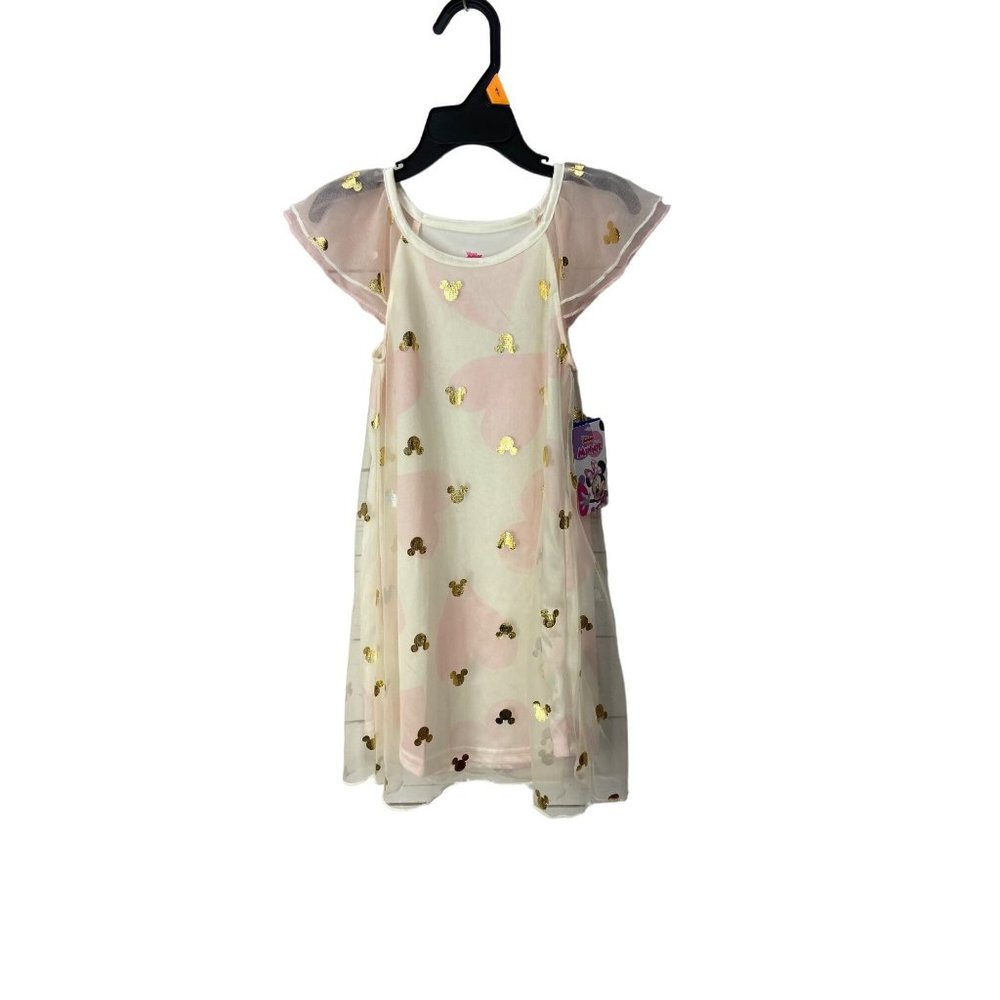 Disney Minnie Mouse Toddler Girl's Valentine's Day Foil Hearts Nightgown, Gown 4